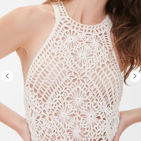 🏷Forever21 Open-crochet fringe top - Picture 1 of 8